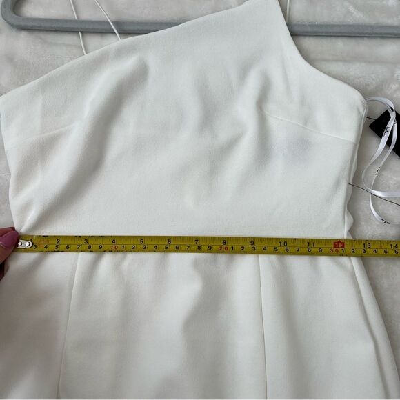 Lulu’s Party for Two Ivory Asymmetrical Bodycon Mini Dress small bridal wedding - Picture 8 of 9